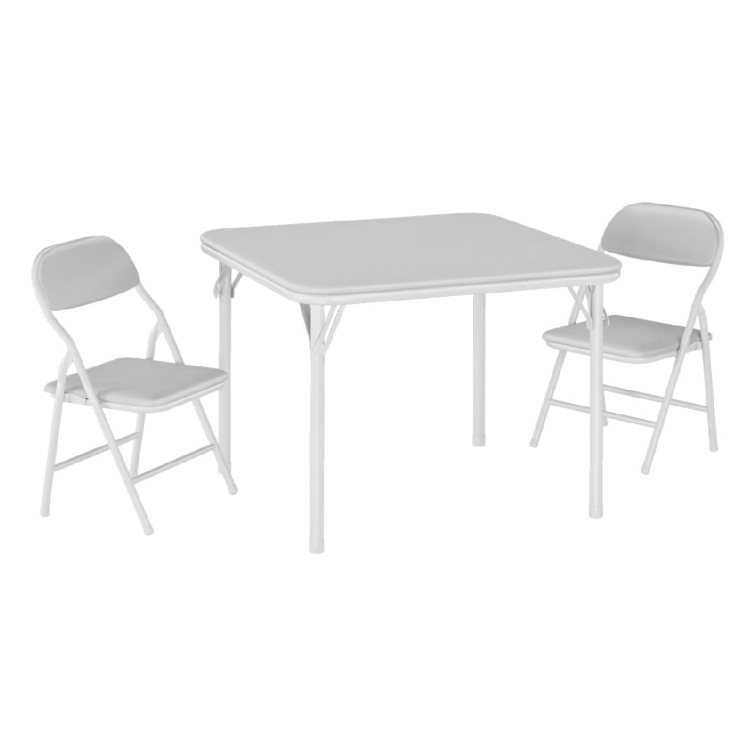 3/5 Piece Kids Folding Table and Chairs Set, Toddlers Boys Girls Games Table and Chairs Set, Activity Table and Chairs Set for Dining Room,Daycare,Classrooms
