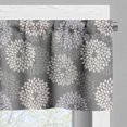 thumbnail image 5 of Ambesonne Floral Valance & Curtain, Abstract Dahlia Flowers, 55"x45", Grey Dimgrey and Coconut, 5 of 7
