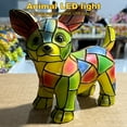 thumbnail image 6 of HzyK Retro Stained Resin Chihuahua Dog Tabletop Night Light, Animal Table Lamps Series, 3D Cute Dog LED Stained Glass Table Lamps, Vintage Home Decor Gift for Pets Lovers, 6 of 8