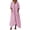 ZA-Pink-linen dress for women, variant on Qzwdhjm Linen Dress for Women 3/4 Sleeve V Neck Maxi Dresses Solid Swing A-line Dress Comfy Leisure Weekend Sundress with Pockets