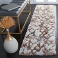 thumbnail image 3 of SAFAVIEH Horizon Milica Abstract Shag Area Rug, Ivory/Rust, 4' x 6', 3 of 8