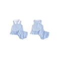 thumbnail image 2 of BemeyourBBs Newborn Baby Girls Summer Clothes Cute 2 Pieces Plaid Gingham Outfit Infant Collar Button Down Ruffle Tank Tops with Bubble Shorts Set, 2 of 9