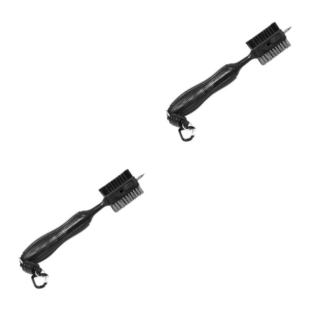Naiovety Cepillo de limpieza para palos de Golf, herramienta de mantenimiento profesional ergonómica portátil con punta de ranura, aparatos Negro 2Conjunto