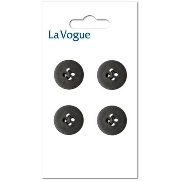 La Vogue 14 mm 4-Hole Button - Black, La Vogue buttons and closures offer you the most fashionable and contemporary assortment of styles and colours.