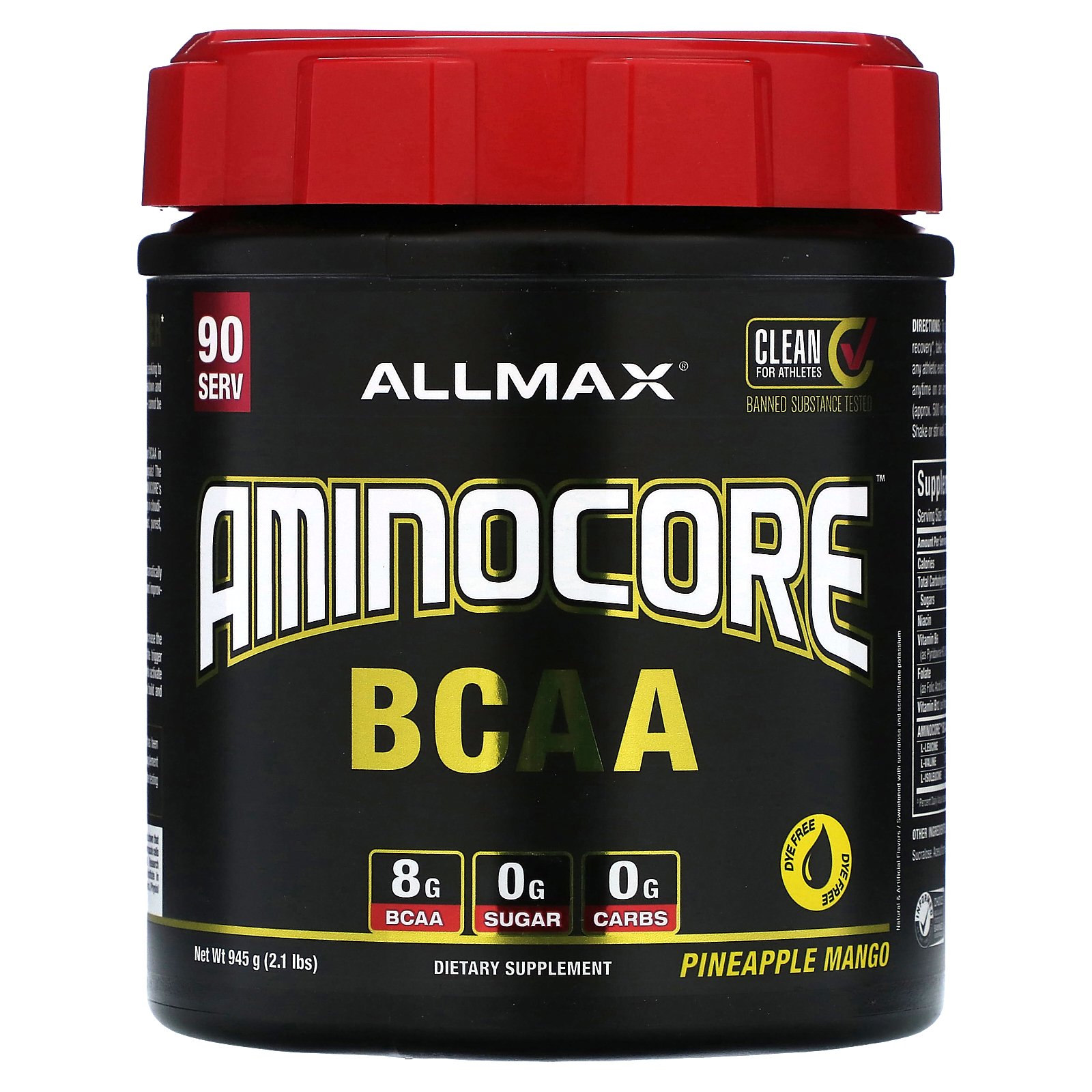 ALLMAX AMINOCORE BCAA, Pineapple Mango, 2.1 lbs (945 g)