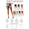 thumbnail image 3 of Women's Metallic Shine High Waist Casual PU Leather Biker Shorts, Shorts, 3 of 4