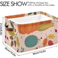 thumbnail image 4 of GZHJMY Autumn Colorful Elements Print Foldable Storage Bin Bedroom/Office Rectangular Canvas Basket 14.2"x10.2", 1 PCS Cube Organizer Boxes with Handles for Books/Clothes/Toys, 4 of 7