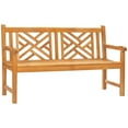 thumbnail image 4 of Teak Wood Chippendale Double Outdoor Patio & Garden Bench, 4 of 5
