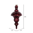 thumbnail image 2 of Vickerman MT198765D 10 Po. Ornement Finial Bordeaux Candy Glitter Net Top, 2 of 2
