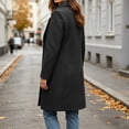 thumbnail image 5 of Fmbrln Womens Winter Long Trench Coat Lapel Single Breasted Button Overcoat Long Sleeve Casual Outerwear with Pocket Dark Gray XL, 5 of 6