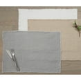 thumbnail image 2 of SARO 13009.I1420B 14 x 20 in. Rectangular Stone Washed Linen Table Placemats - Ivory  Set of 4, 2 of 5