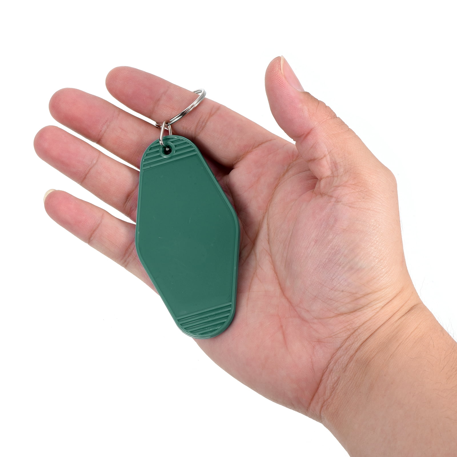 Unique Bargains Vintage Motel Keychain Blank Hotel Keychains Key Tags Dark Green