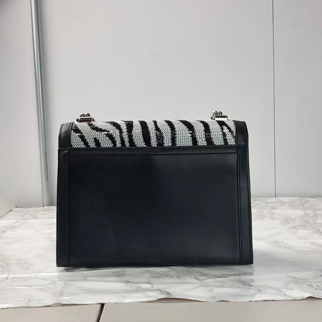 Michael Kors Whitney Black Purse Large Shoulder Bag in Optic White Black Sequin Embroidery Walmart