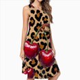 thumbnail image 2 of Cherries Leopard Print Juicy Sweet Background Dress Elegant Party Dresses Evening Dresses Women Dress Sleeveless Dress Ladies Dresses, 2 of 4