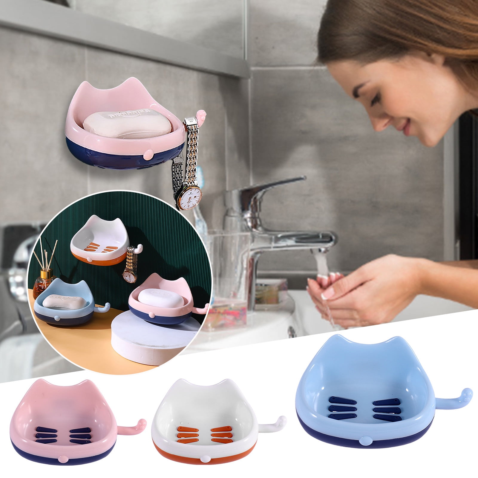 WNG Soap Dish Suction Cup Soap Holder, Strong Sponge Holder, Suitable