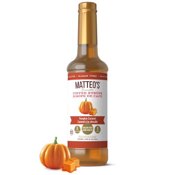Matteo's Sirop Aromatisé pour Café Sans Sucre, Caramel à la Citrouille