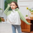 thumbnail image 2 of Penkiiy Chicas Chicas Camisa de manga larga Protección solar Capucha Ligera Entrenamiento atlético Suéter Top Rash Guard para niños 3 Años Verde, 2 of 5