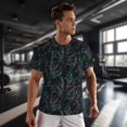 thumbnail image 3 of Wukai Lavender Flowers Print Men's Short-Sleeved Mesh T-Shirt,Quick-Dry Short Sleeve Workout T-Shirt-XX-Large, 3 of 8