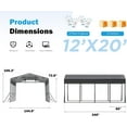 thumbnail image 4 of MUCHANT 12’X20’ Outdoor Heavy-Duty Carport Galvanized Steel Roof with Reinforced Stable Triangle Frame & Enhanced Base for Car, Pickup and Truck, 4 of 8