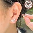 thumbnail image 3 of Bezel Setting Stud Earrings Luxury CZ Hypoallergenic 925 Sterling Silver Jewelry, 3 of 8