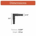 thumbnail image 3 of 4 Pack 3.5 inch Decorative Corner Brackets Black L Bracket Decorative Corner Brackets Flat Angle Bracket Barn Door Hardware Ornamental Brackets The Sinaloa Series by Borderland Rustic Hardware, 3 of 3
