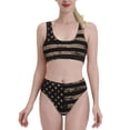 thumbnail image 2 of Picia American Flag with Desert Camouflage Women's High Waisted Bikini Scoop Neck Swimsuit Two Pieces Bathing Suit-Small, 2 of 8