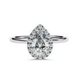 thumbnail image 3 of IGI Certified Lab Grown Diamond Halo Solitaire Engagement Rings for Women, Center 9x6mm Pear Cut Anniversary Wedding Rings In 14K Solid White Gold F-G, VS-SI Quality (1.35 Cttw) Ring Size-9.5, 3 of 7