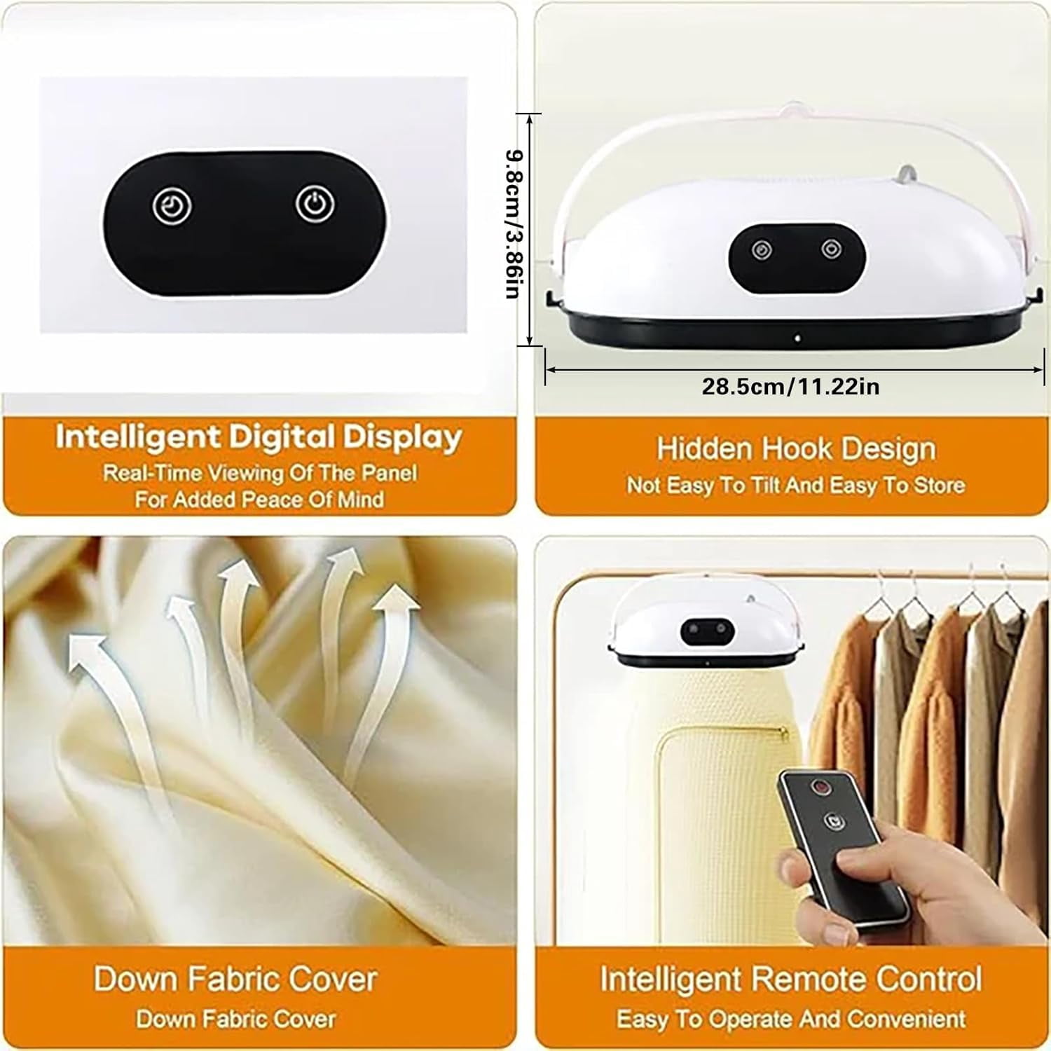 Portable Clothes Dryer with Remote Control Mini Electric Laundry Dryers Foldable Compact Fast Drying Hanging Dryer Safe for Home Apartment Travel RV Dorm Durable, Green