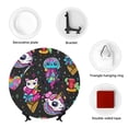 thumbnail image 4 of Zufioo Cat Icecream Print Bone China Decorative Plate, Ceramic Dinner Plate with Stand Ceramic Decoration Homewares-10in, 4 of 6