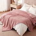 thumbnail image 3 of ROSEKIND Lightweight Breathable 300GSM 3D Striped Flannel Throw Blanket, for Sofa Couch Bed,60x80inch, 3 of 5