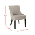 thumbnail image 7 of SAFAVIEH Lotus 19''H KD Side Chair Set of 2 Flat Black Nail Head Taupe Linen, 7 of 7