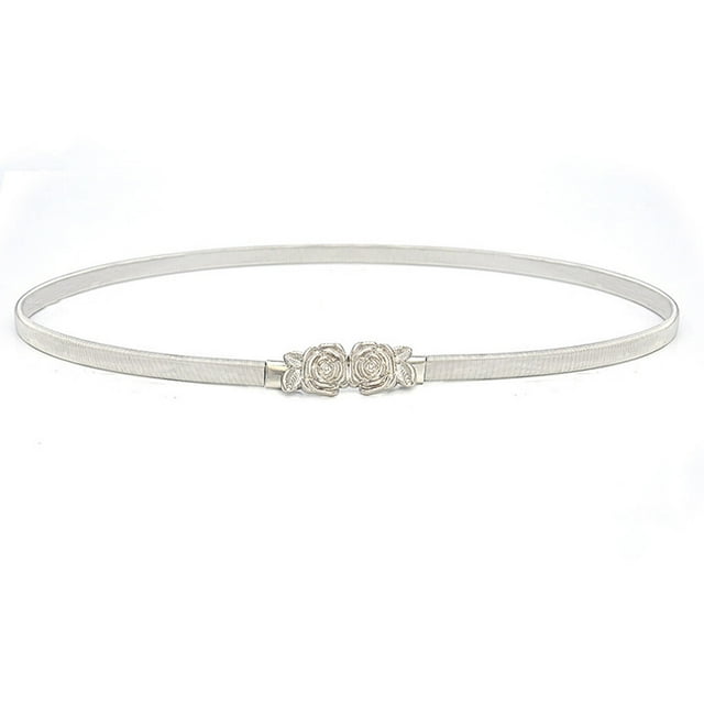 Guardurnaity Cinturones de mujer Accesorio de ropa elástica Cadena de cinturón para decoración Cinturones Plata