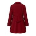 thumbnail image 3 of Wool Coats for Women, Women's Peacoat Double Breasted Pea Coat Mid-Length Dress Coat Warm Winter Overcoat(Wine,XXL), 3 of 8