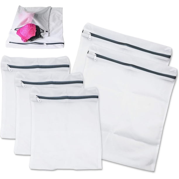 Nuevas bolsas de lavandería de malla mejoradas, costuras finas y delicadas que protegen las prendas delicadas, 2 grandes y 3 medianas, transpirables y duraderas para todas sus necesidades de