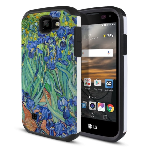 FINCIBO Hybrid Case Hard Plastic TPU Slim Back Cover for LG K3 LS450, Irises Vincent Van Gogh