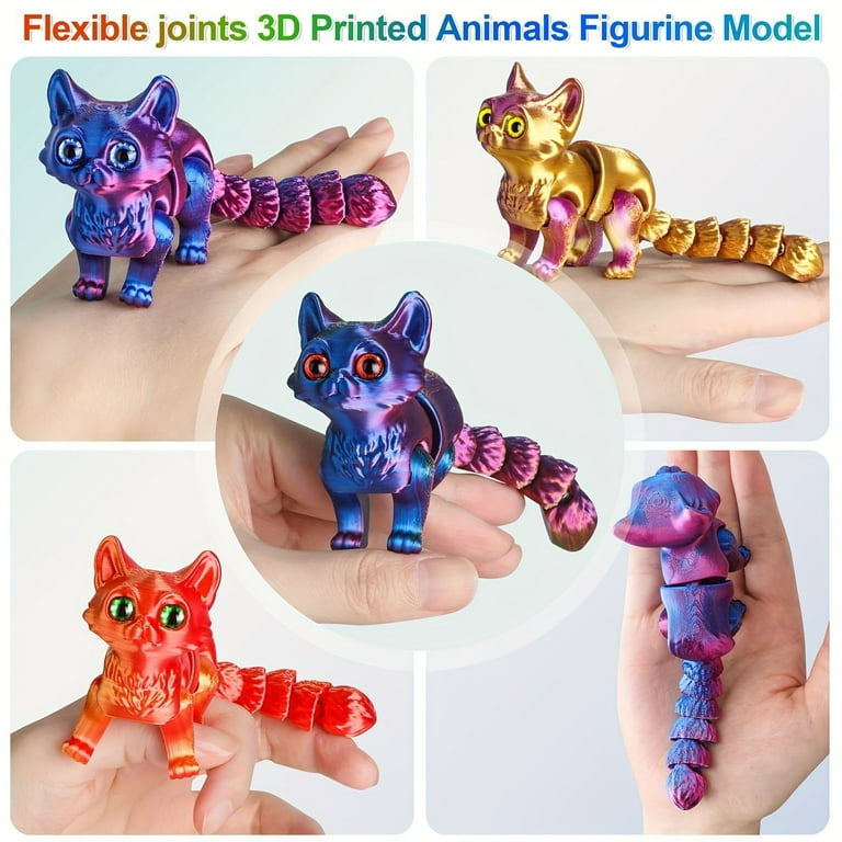 ZMKIAG Articulated 3D Printed Cat Model with Flexible Joints and