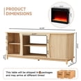 thumbnail image 3 of Weselon Modern Curved 63" Fireplace TV Stand with 24" Electric Fireplace for TVs Up to 60", Entertainment Center with Storage Drawer and Open Shelves,Oak, 3 of 8