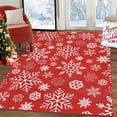 thumbnail image 1 of Washable Area Rug 8x10ft–Soft Non-Slip Carpet with Snowflake Pattern,Stain-Resistant Design–Large Modern Rug for Living Room,Bedroom, Dining Room and Holiday Home Decor, Red, 1 of 8