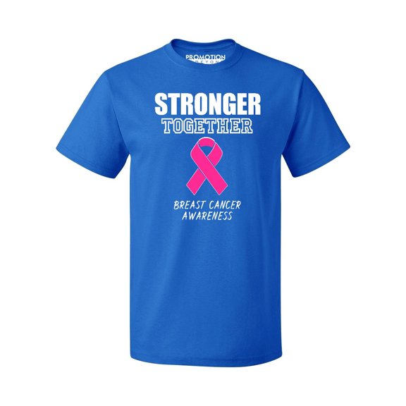Promotion & Beyond Stronger Together Breast Cancer Awareness Men's T-shirt, 2XL, Royal