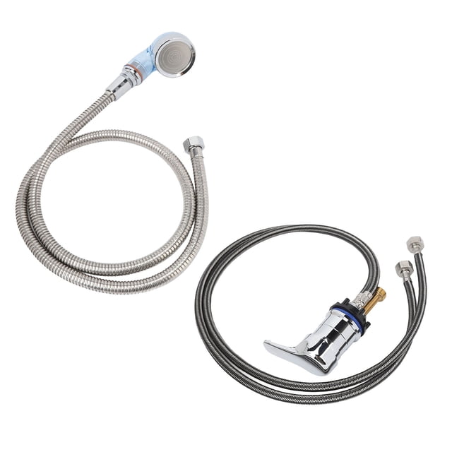 Kit de grifo rociador para lavabo de champú de salón con manguera de 120 cm y válvula mezcladora. Juego de rociador para lavabo de champú.