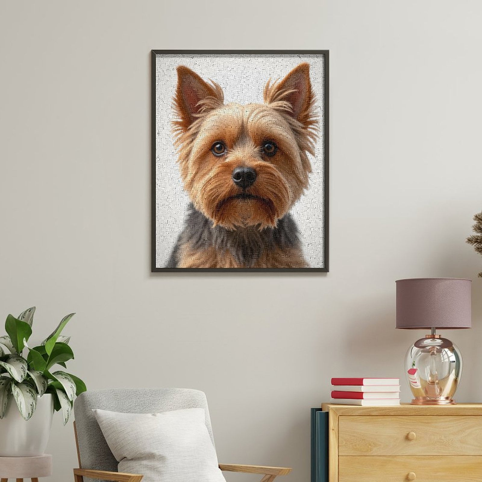 Paint By Numbers Kit for Adults Beginner - DIY Yorkshire Terrier Portrait Canvas Painting Kits for Adults, Frameless Paint By Number for Adults for Home Wall Decor 16x20 Inch