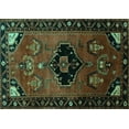 thumbnail image 1 of Ahgly Company Indoor Rectangle Persian Turquoise Blue Traditional Area Rugs, 5' x 7', 1 of 4