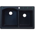 thumbnail image 3 of Transolid Aversa 33in x 22in silQ Granite Drop-in Double Bowl Kitchen Sink with 3 BAD Faucet Holes, In Black, 3 of 4