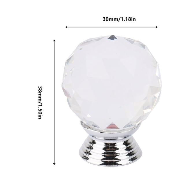 Cabinet 1PCS 30mm Ball Shape Glass Pull Handle Cabinet Drawer Cupboard Knob Transparent
