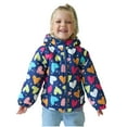 thumbnail image 2 of Toddler Girl Boy Winter Padded Thick Fleece Cute Print Kids Baby Girl Boy Puffer Warm Long Down Jacket Hodded Coat Fuzzy Sherpa Zipper Outwear, 2 of 7