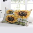 thumbnail image 5 of Sunflower Flowers Throw Pillow Cover 24 x 36 Inch Decorative Pillow Cover Vintage Spring Summer Floral Botanical Lumbar Pillowcase Seasonal Rectangle Cushion Case for Couch Sofa Bed Living Room, 5 of 7