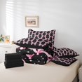 thumbnail image 4 of Ensemble de Literie 7 Pcs Rose avec Nœud Papillon pour Enfants Grand Lit, Ensemble de Literie Patchwork Géométrique Nœud Papillon Nœud Papillon, Ciel Étoilé Rêveur Romantique (Couette + Drap-Housse + Drap Plat + 2 Taies d'Oreiller + 2 Housses de Coussin Décoratif), 4 of 5