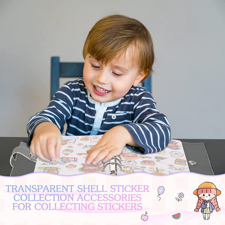 Sticker Collecting Album Reusable Sticker Book 40 Sheets 7.5 x 5 (PVC  Transparent Shell (Metal Clip)) (A6) 