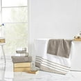 thumbnail image 3 of Modern Threads 6 Piece Set, 2 Bath Towels, 2 Hand Towels, 2 Washcloths, Quick Dry White/Contrast Reinhart Tan, 3 of 3