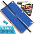 thumbnail image 7 of SereneLife 4.5ft Folding Pool Table, 55in Portable Foldable Billiards Game Table for Kids and Adults with Accessories, Indoor and Outdoor Games with Sticks, Cue, Balls and Triangle, Blue, 7 of 7
